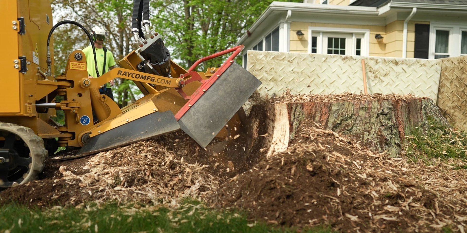 Stump Grinding and Removal Services Professional stump grinding equipment removing tree stumps